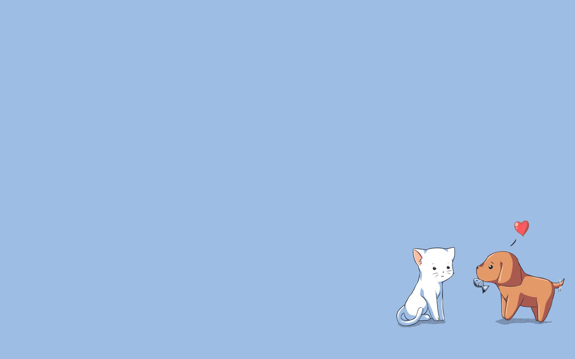 Cat And Dog wallpaper. Cute desktop wallpaper, Cute simple wallpaper, Macbook wallpaper