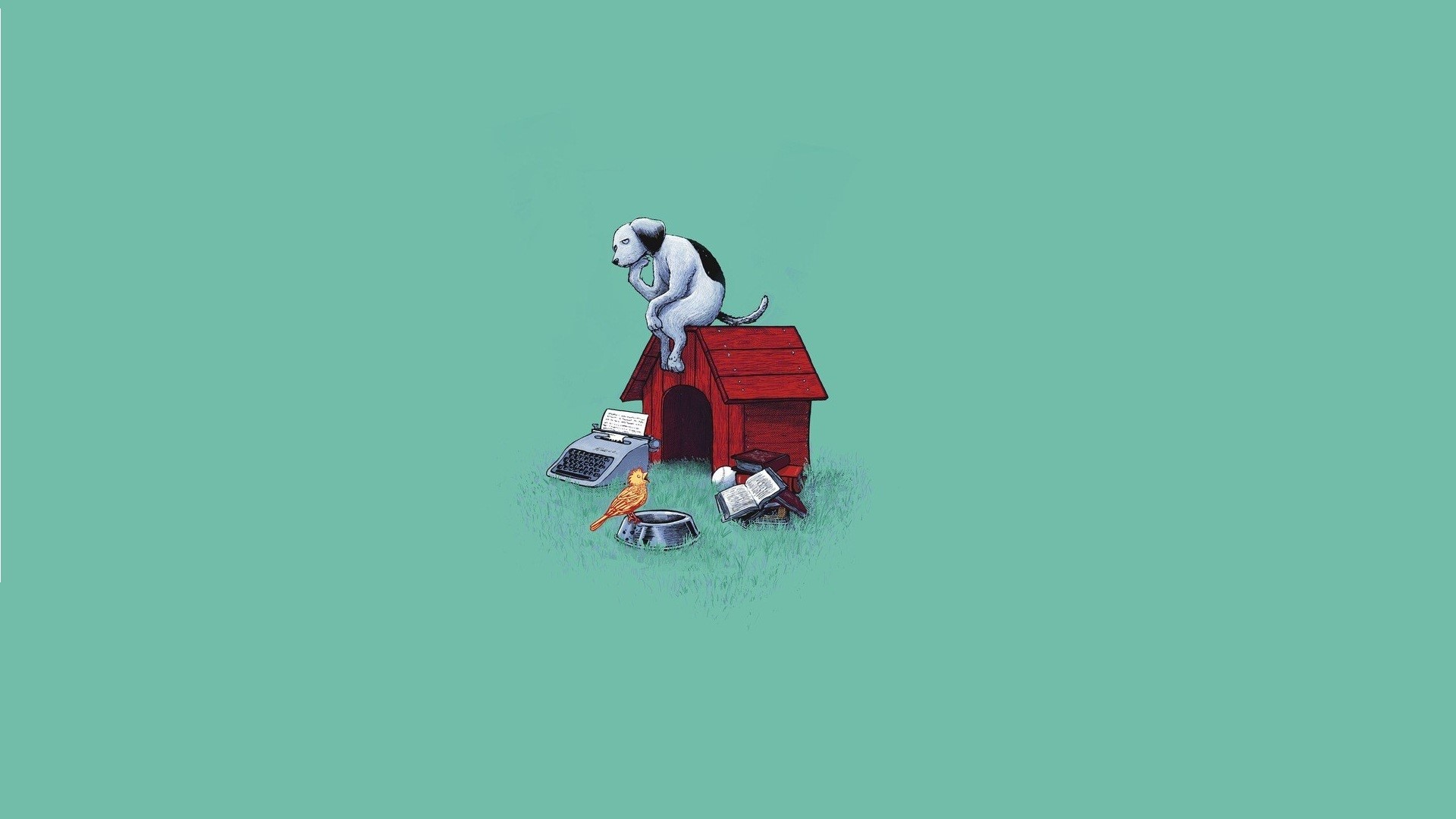 1920x1080 Dog, Booth, Art, Minimalism wallpaper JPG