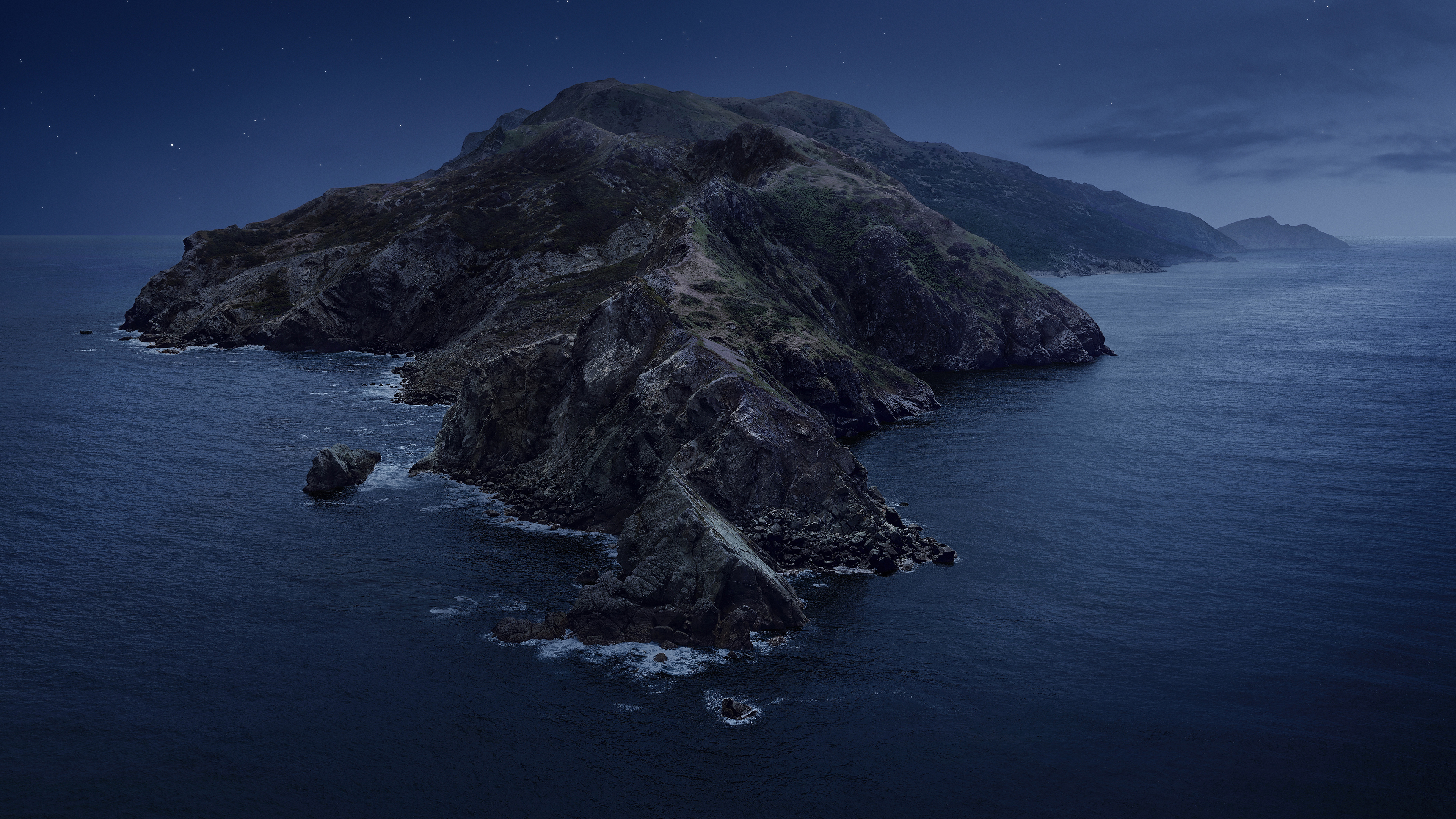 macOS Catalina, Mountains, Island, Night, Stock, 4k Free deskk wallpaper, Ultra HD