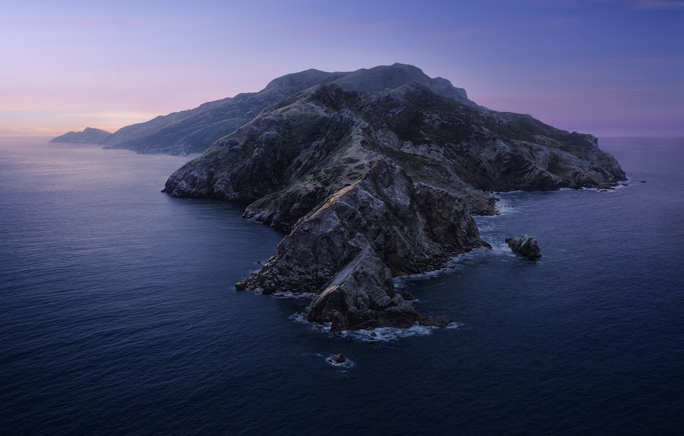 Wallpaper Sunset, The ocean, Sea, The evening, Island, Morning, Dawn, Catalina, macOS, 10. 5K image for desktop, section пейзажи
