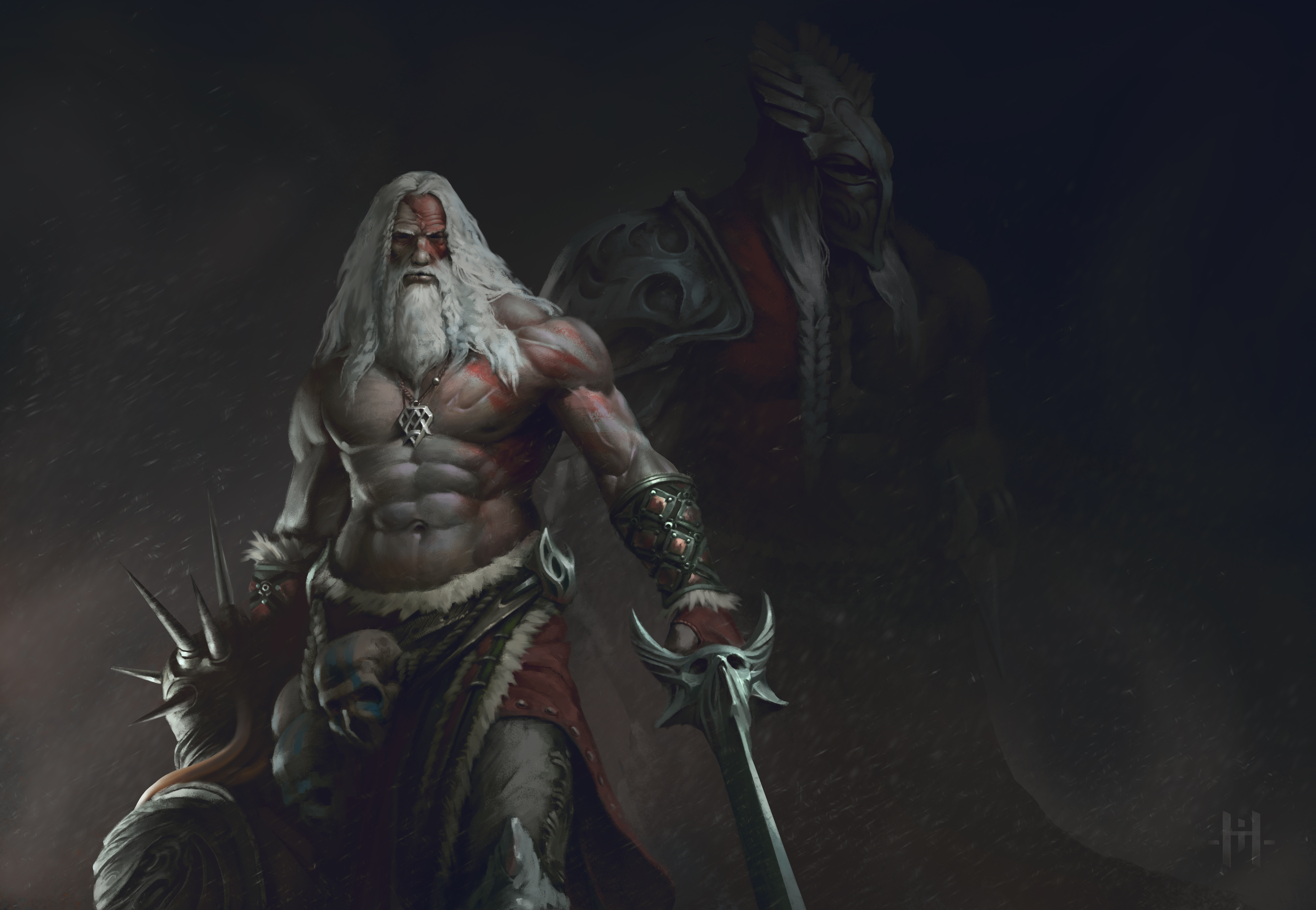 Download Skull Sword Beard White Hair