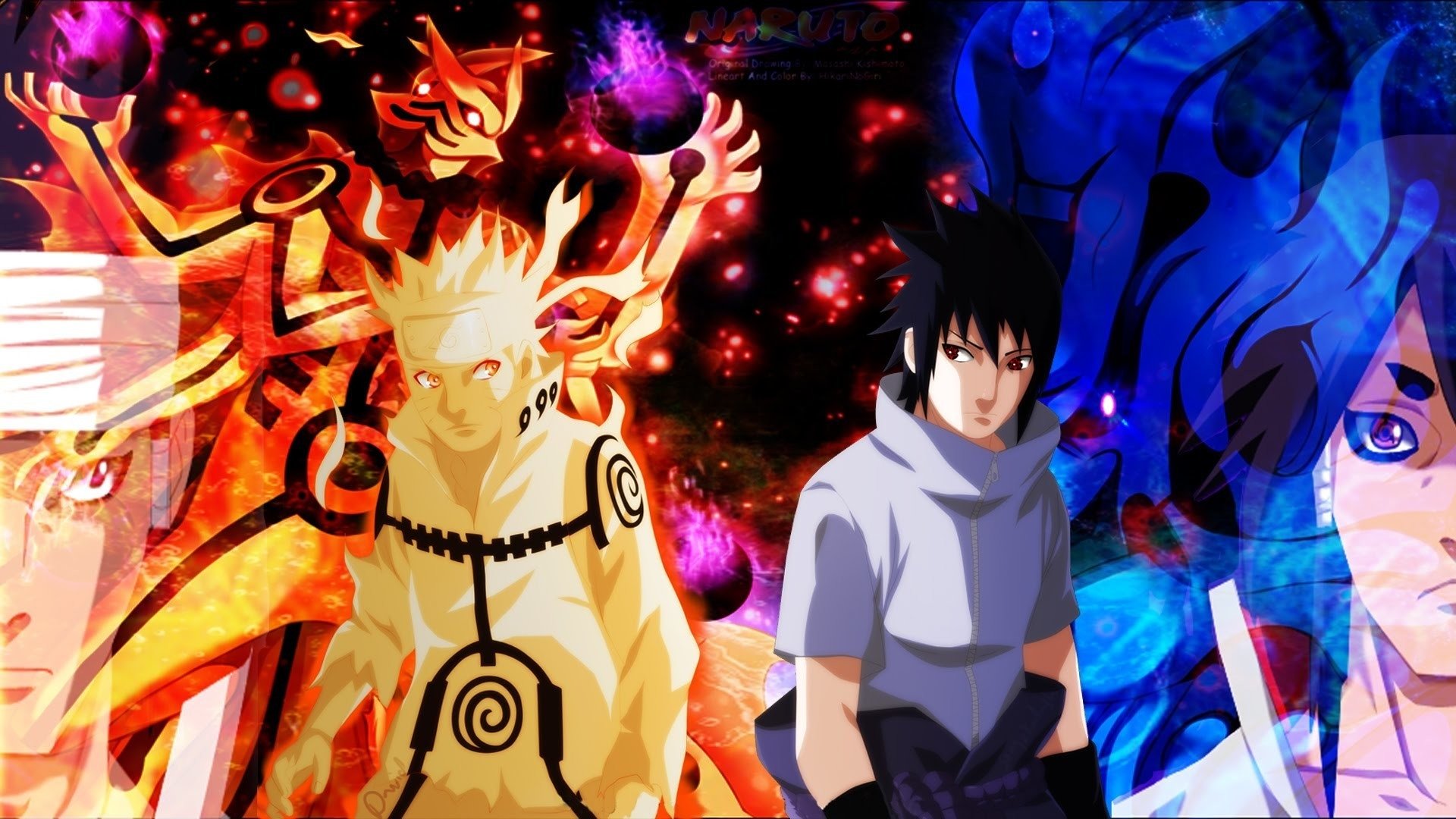 Indra Ōtsutsuki, Asura Ōtsutsuki and Sharingan (Naruto) HD Wallpaper