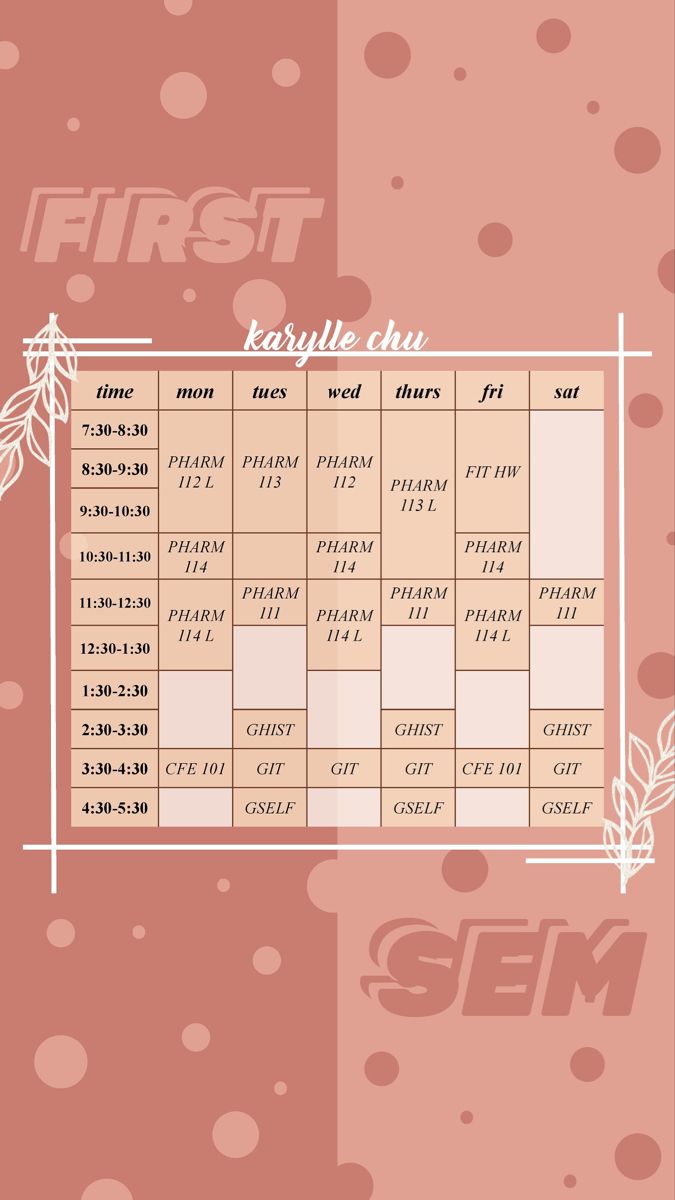 Class Schedule Wallpapers Wallpaper Cave