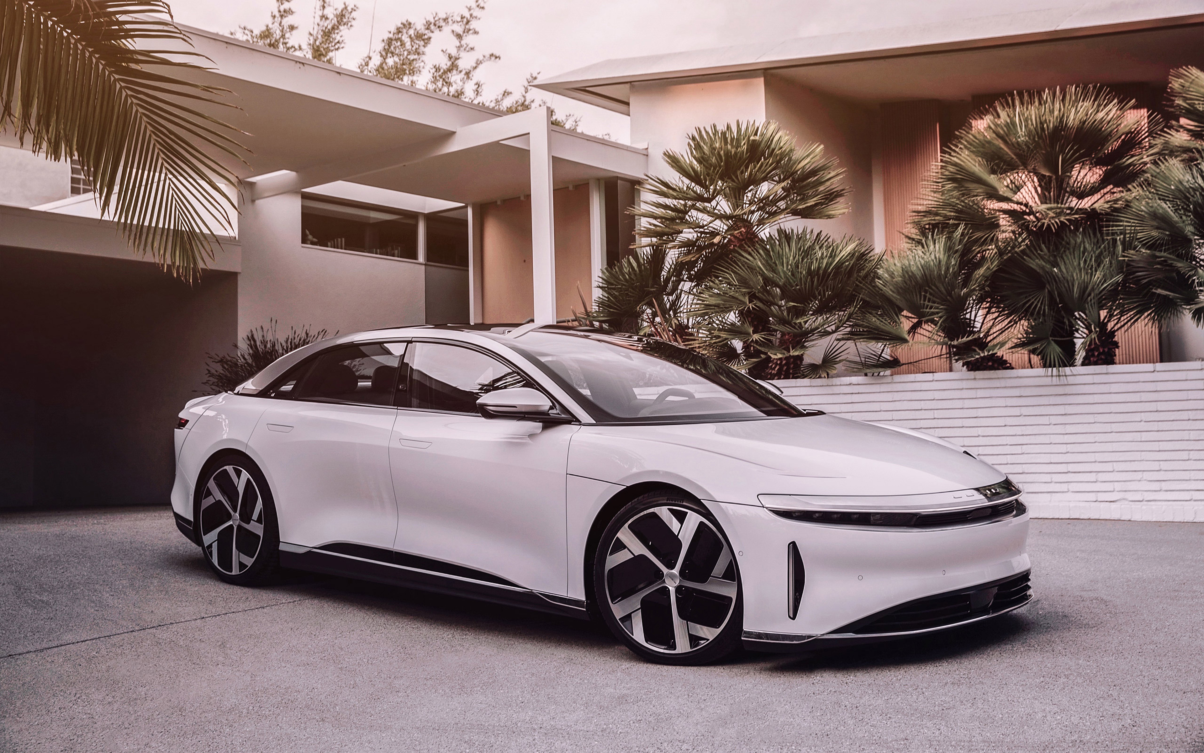 Download Wallpaper Lucid Air, 4k, Front View, Exterior, Luxurious All Electric Car, New White Lucid Air, Electric Cars, Lucid For Desktop With Resolution 3840x2400. High Quality HD Picture Wallpaper