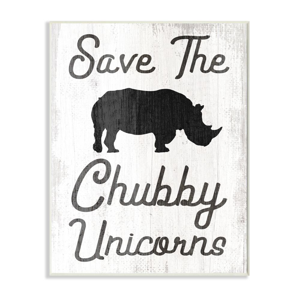 Stupell Industries Save The Chubby Unicorns Rhino Animal Humor 19 In H X 13 In W Inspirational Print In The Wall Art Department At Lowes.com