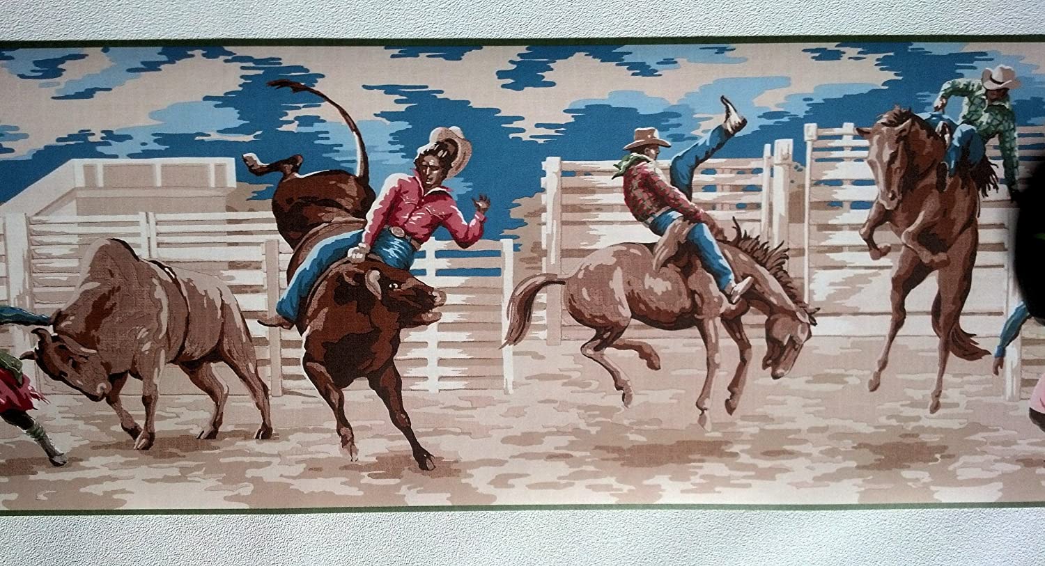 Cowboy Bronco Rodeo Wallpaper Border