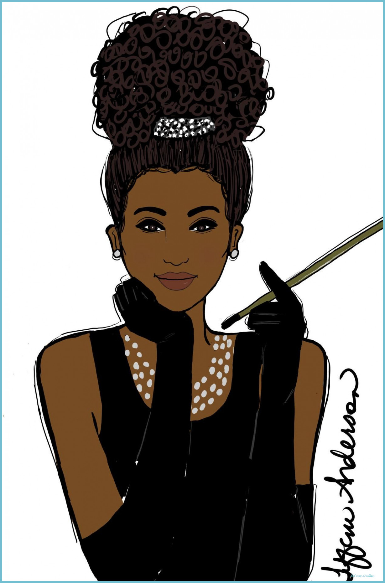 Black Girl Afro Wallpaper Woman Art Wallpaper