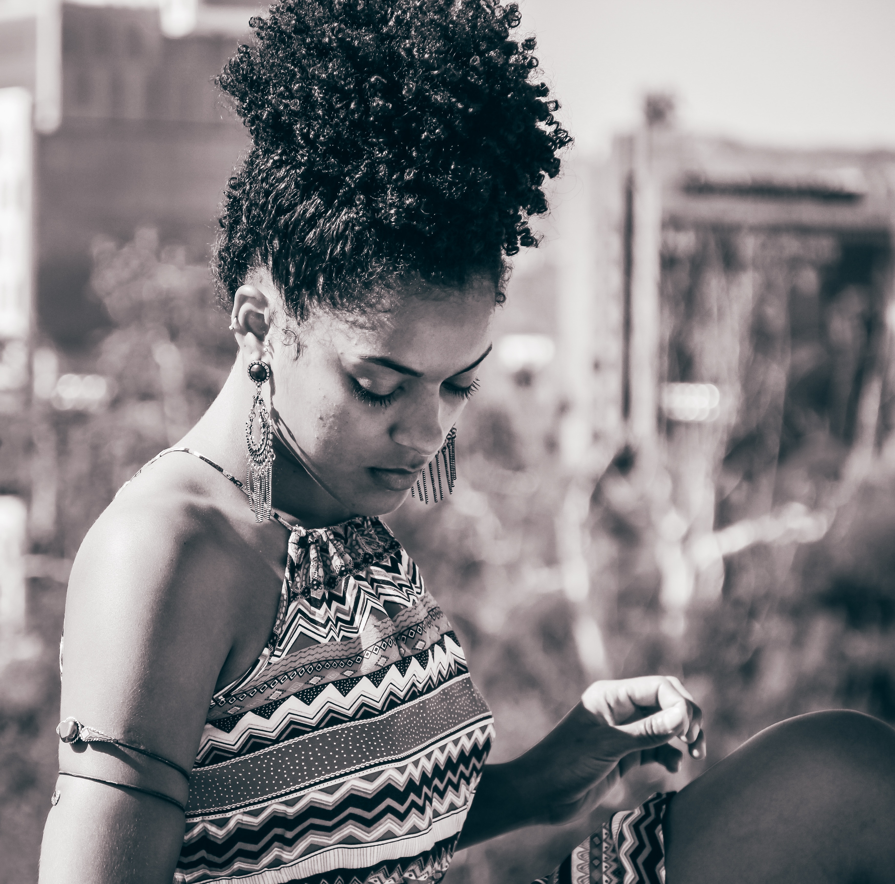 3497x3456 #female, #new york, #monochrome, #woman, #girl, #sunlight, #black and white, #african american, #afro, #blur, #fashion, #portrait, #shadow, #earring, #bokeh, #PNG image. Mocah HD Wallpaper