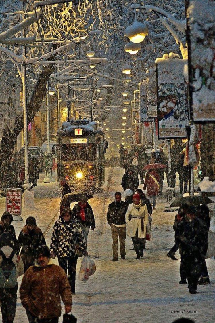 bursa, Street, Peoples, Snow, Winter, City, Tree, Turkey, Mood Wallpaper HD / Desktop and Mobile Background