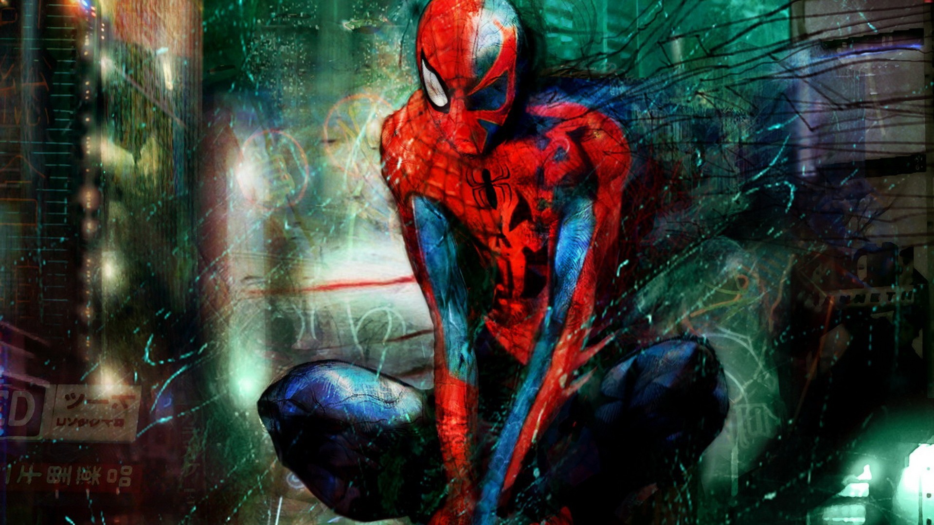 Wallpaper, Spider Man, comics, ART, screenshot, special effects, fiction 1920x1080