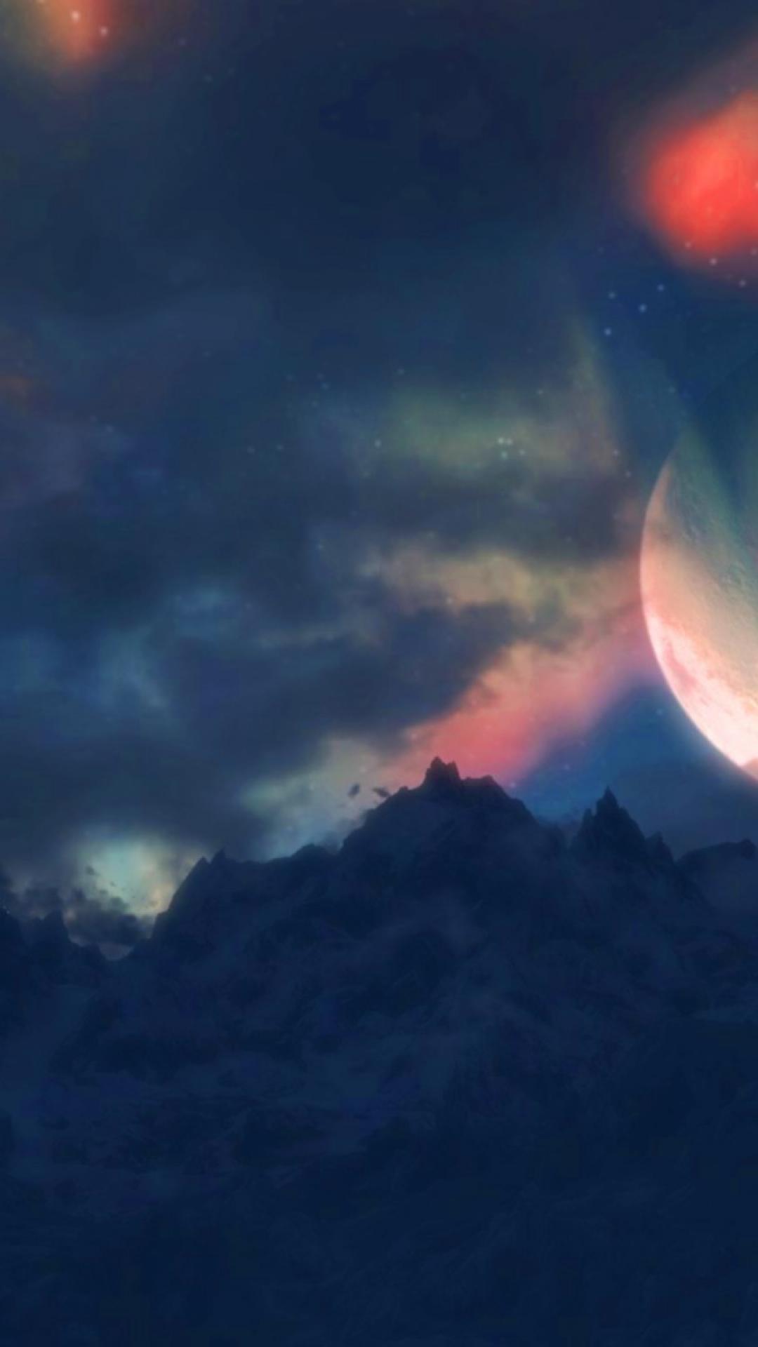 Skyrim Night Sky Phone HD Wallpaper