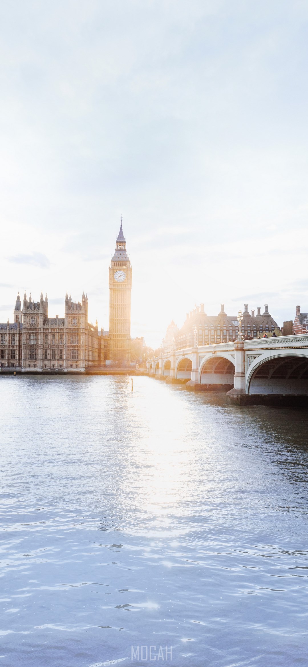 sunset over westminster bridge and big ben shot from the river, westminster bridge, vivo Y51s wallpaper HD free download, 1080x2340. Mocah HD Wallpaper