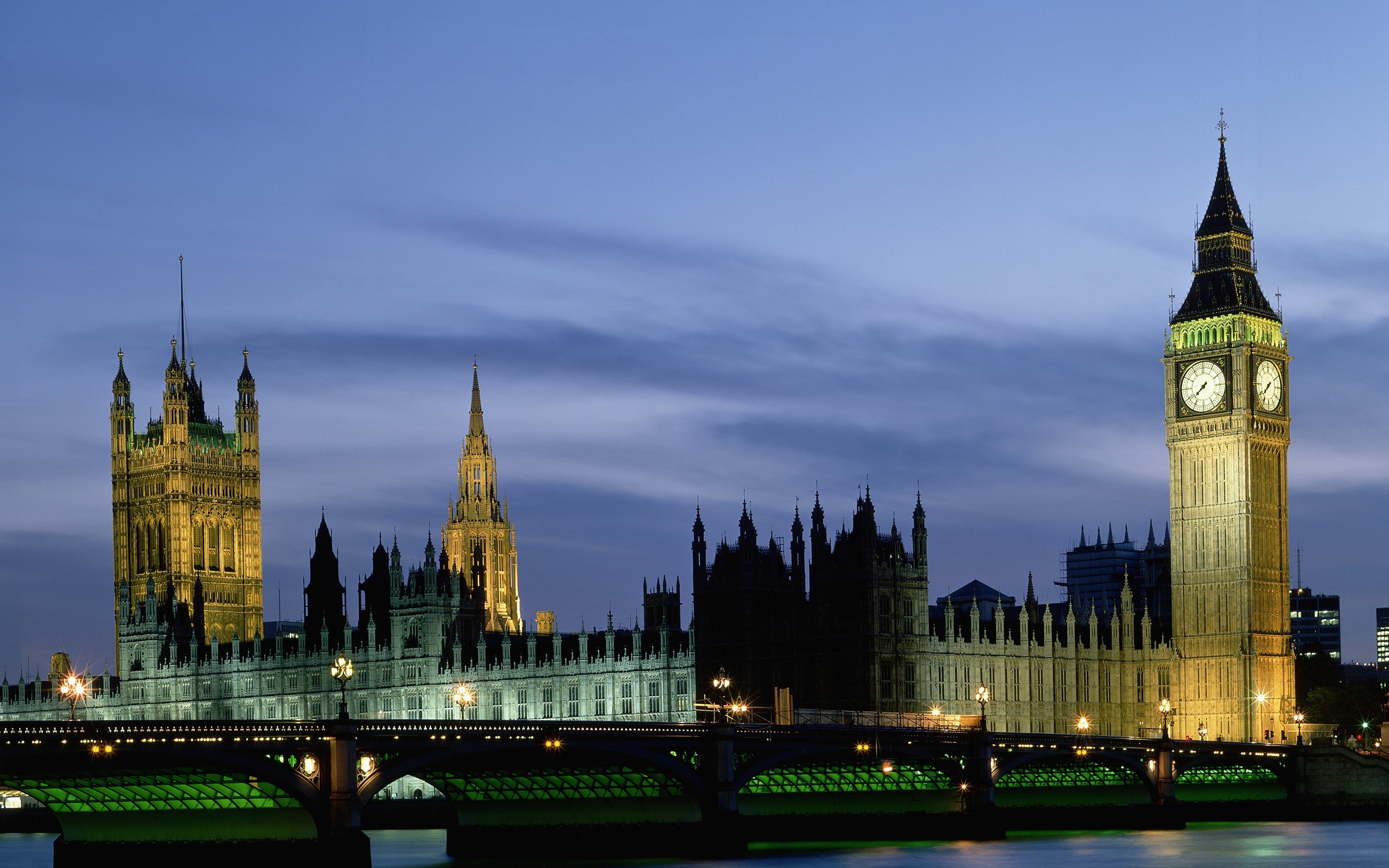cityscapes night london buildings big ben palace of westminster river thames westminster bridge