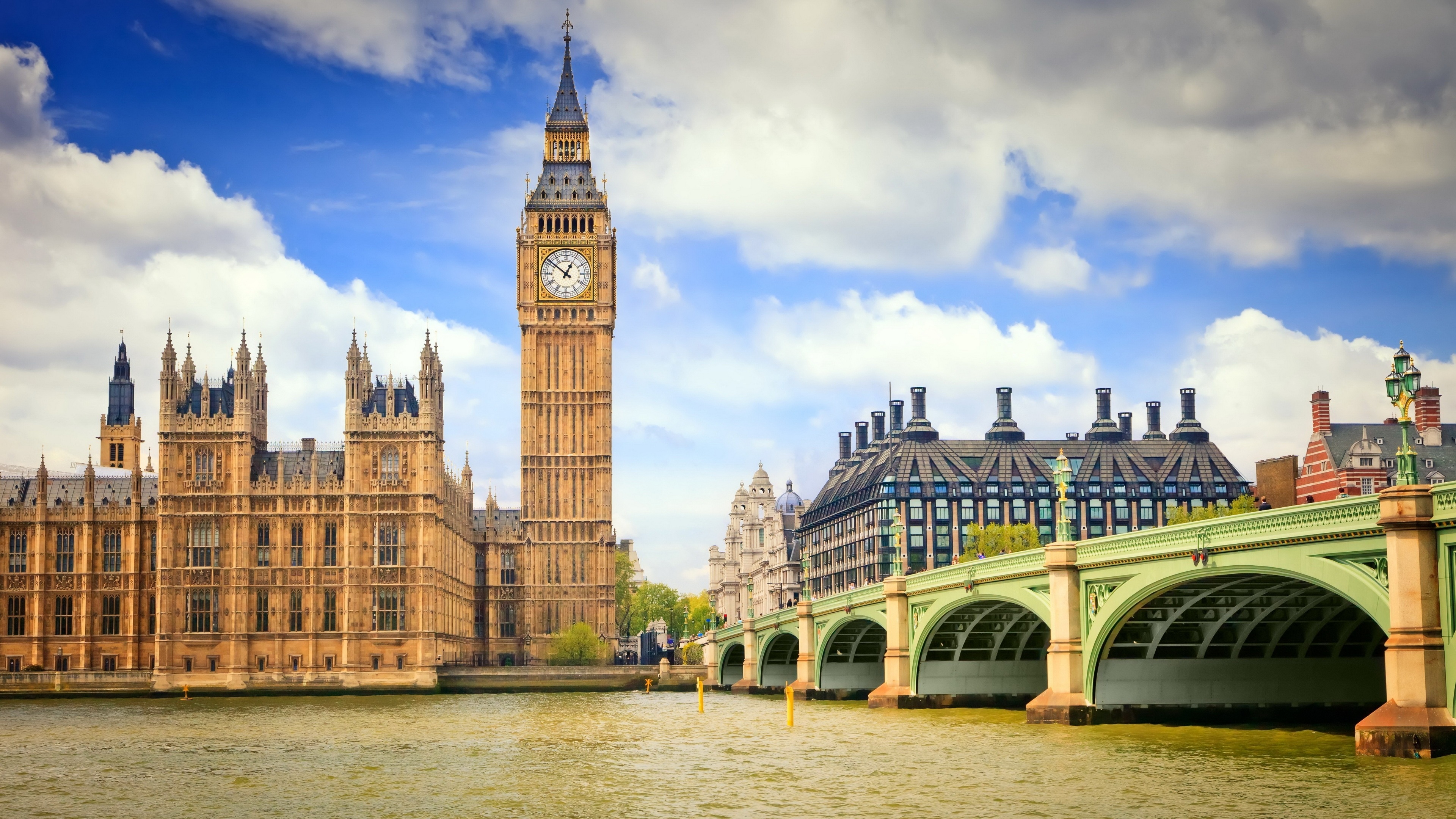 Big Ben London United Kingdom Thames Bridge Palace Of Westminster Wallpaper:3840x2160