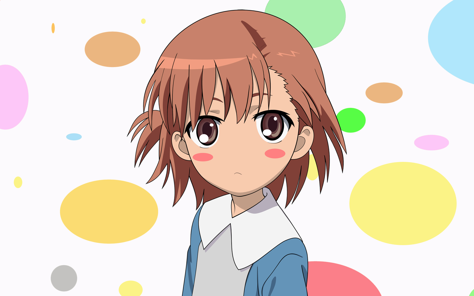 brown eyes brown hair close loli misaka mikoto short hair to aru kagaku no railgun to aru majutsu no index vector. konachan.com.com Anime Wallpaper