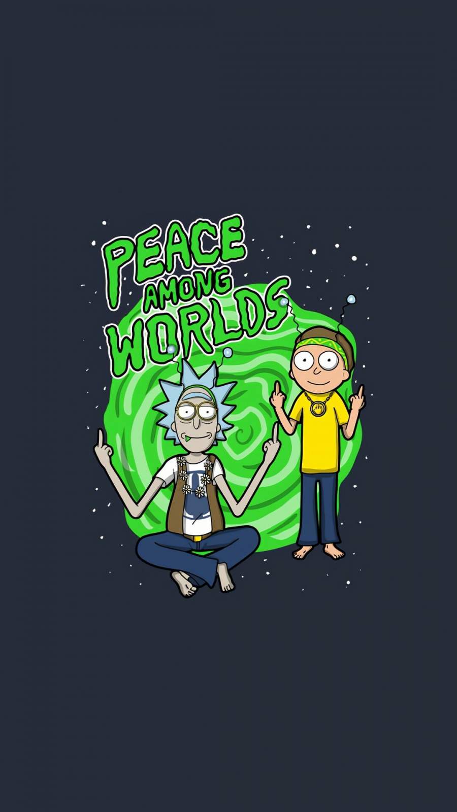 Rick And Morty Peace Among Words IPhone Wallpaper Wallpaper, iPhone Wallpaper