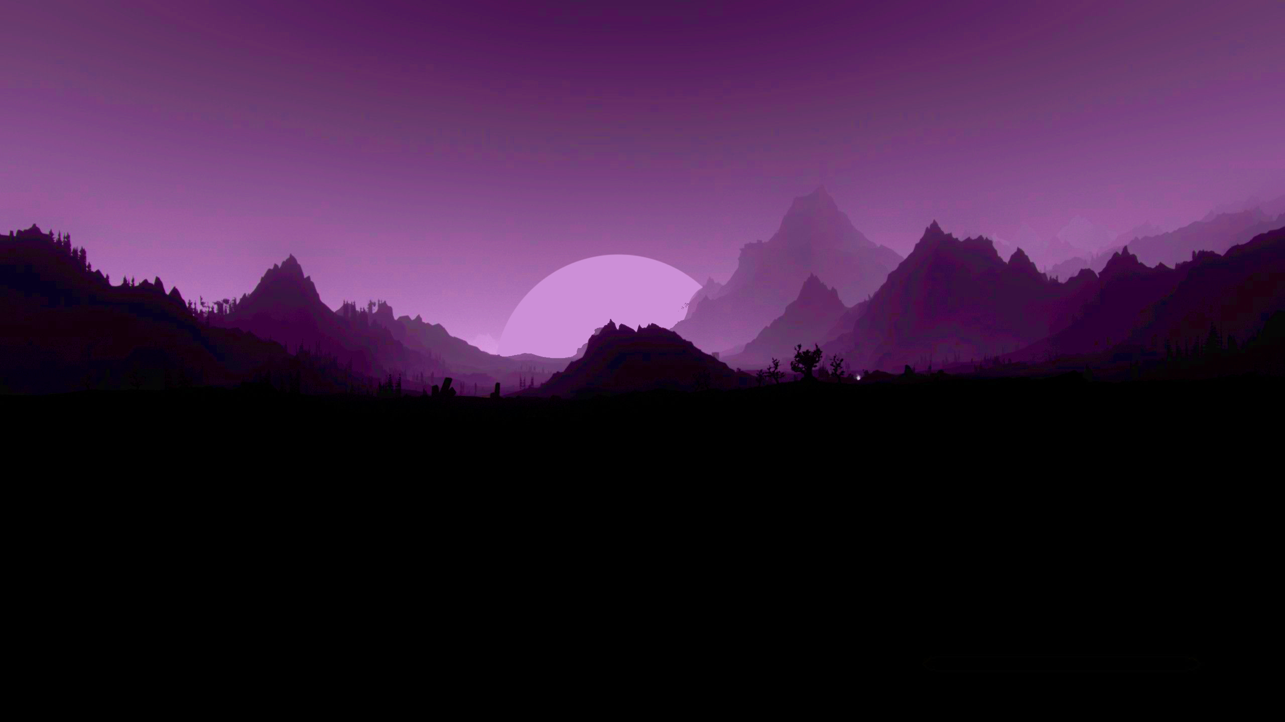 Purple sky[2560x1440]. Full credits to u/ realbadhorse. Dark purple wallpaper, Black and purple wallpaper, Landscape wallpaper