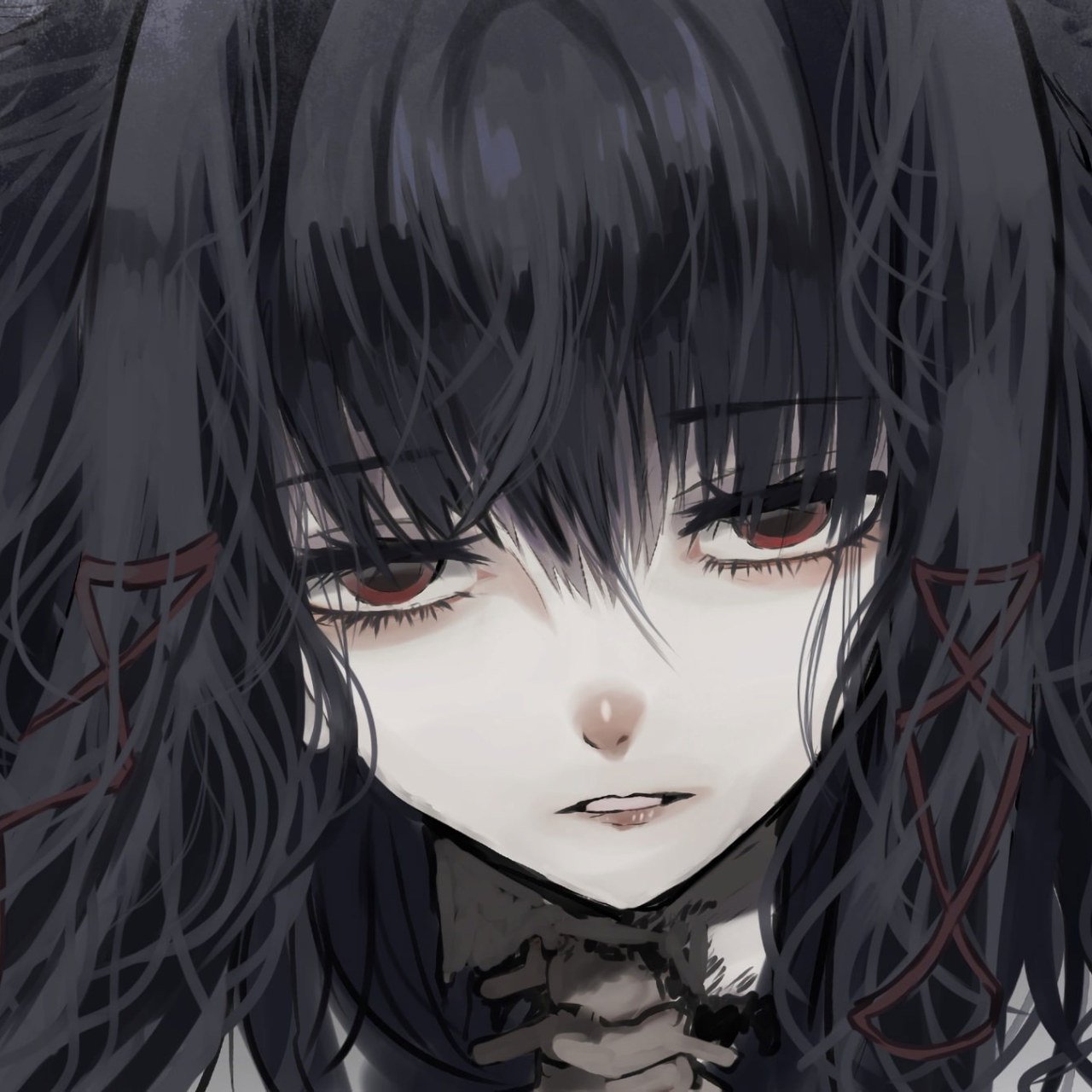 Wallpaper Anime Girl, Gothic, Close Up, Depressed, Black • Wallpaper For You