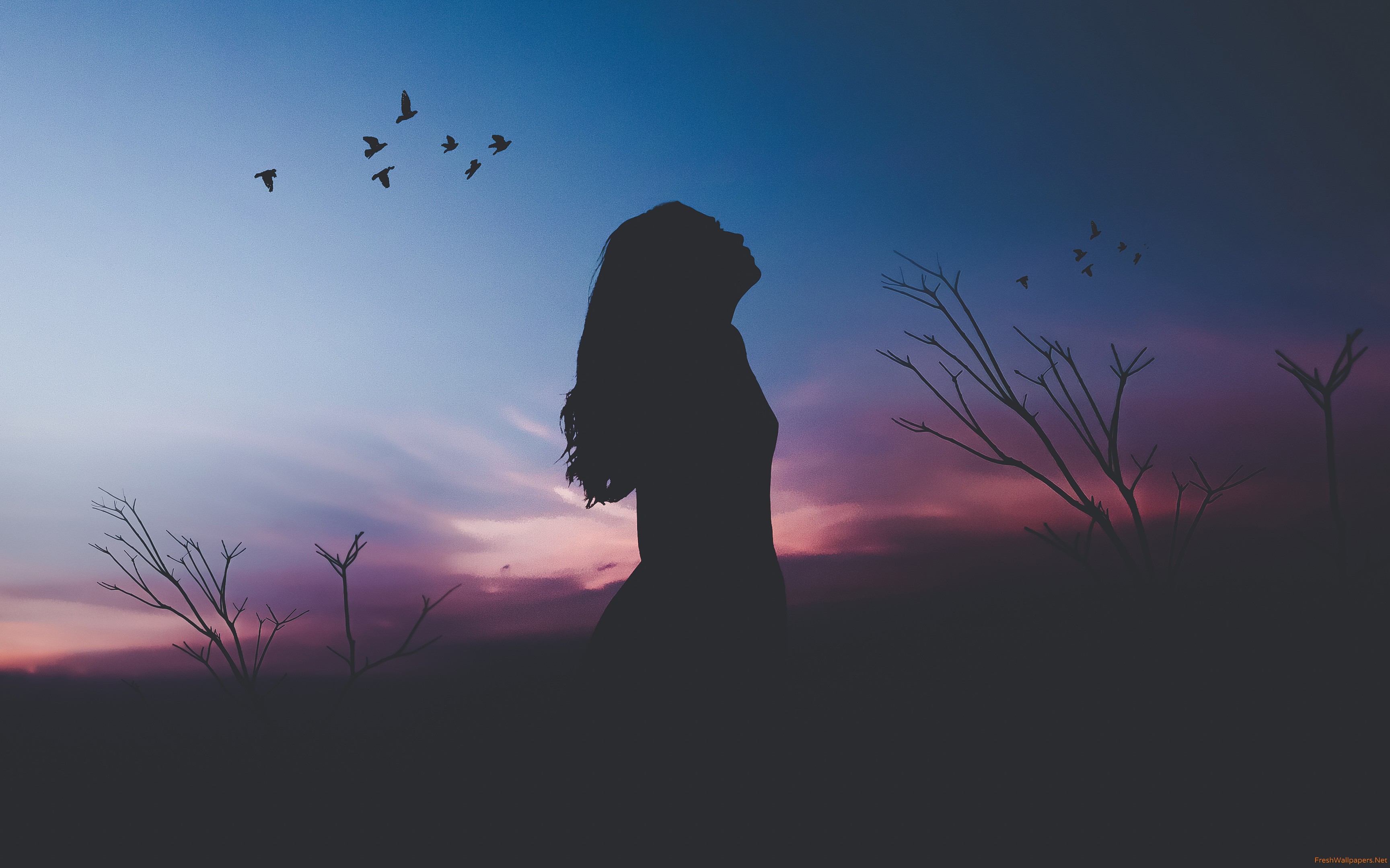 Lonely Girl Wallpaper Anime