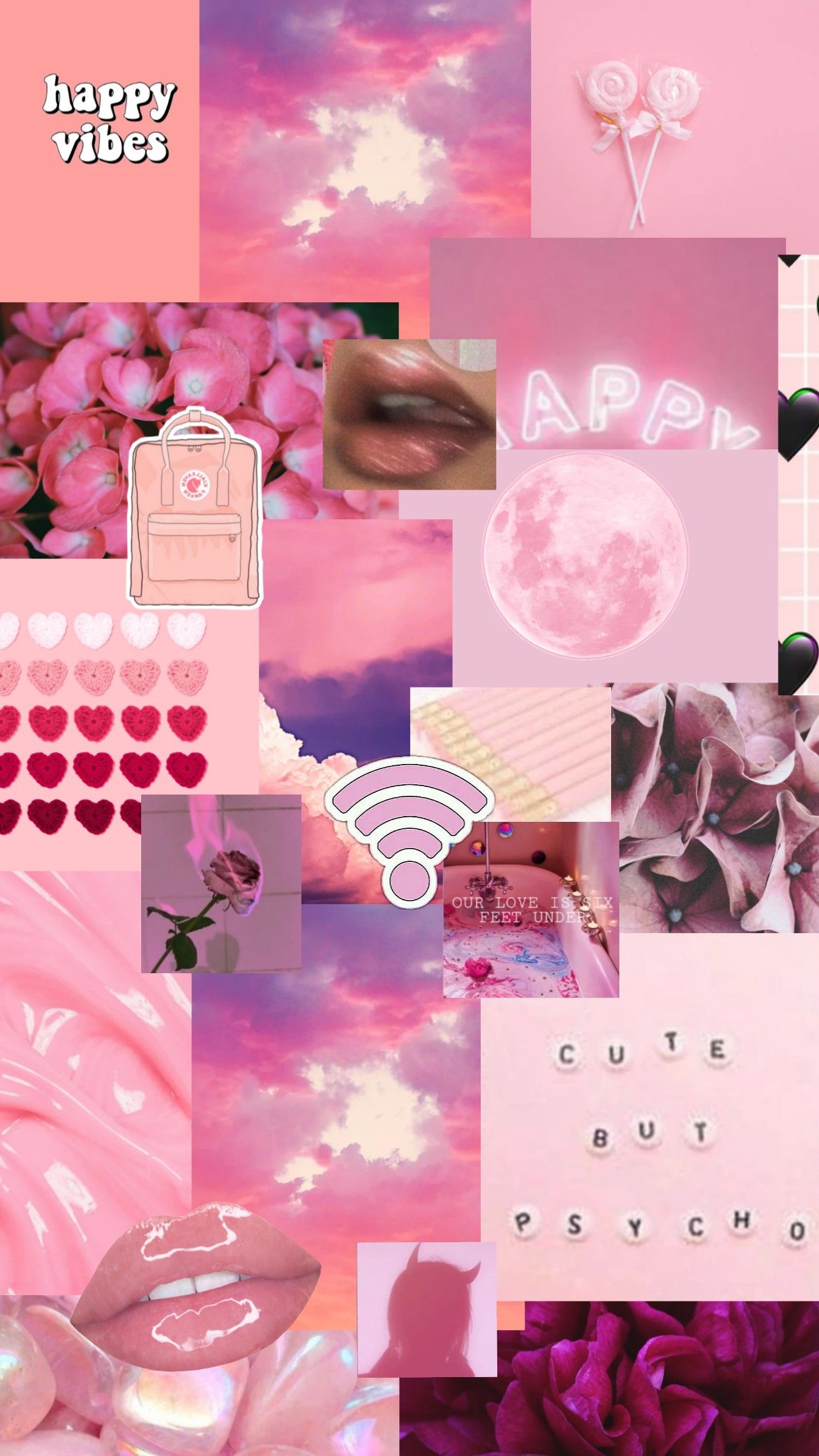 Aesthetic Pink Collage Wallpaper. Pink wallpaper iphone, iPhone wallpaper tumblr aesthetic, Aesthetic iphone wallpaper