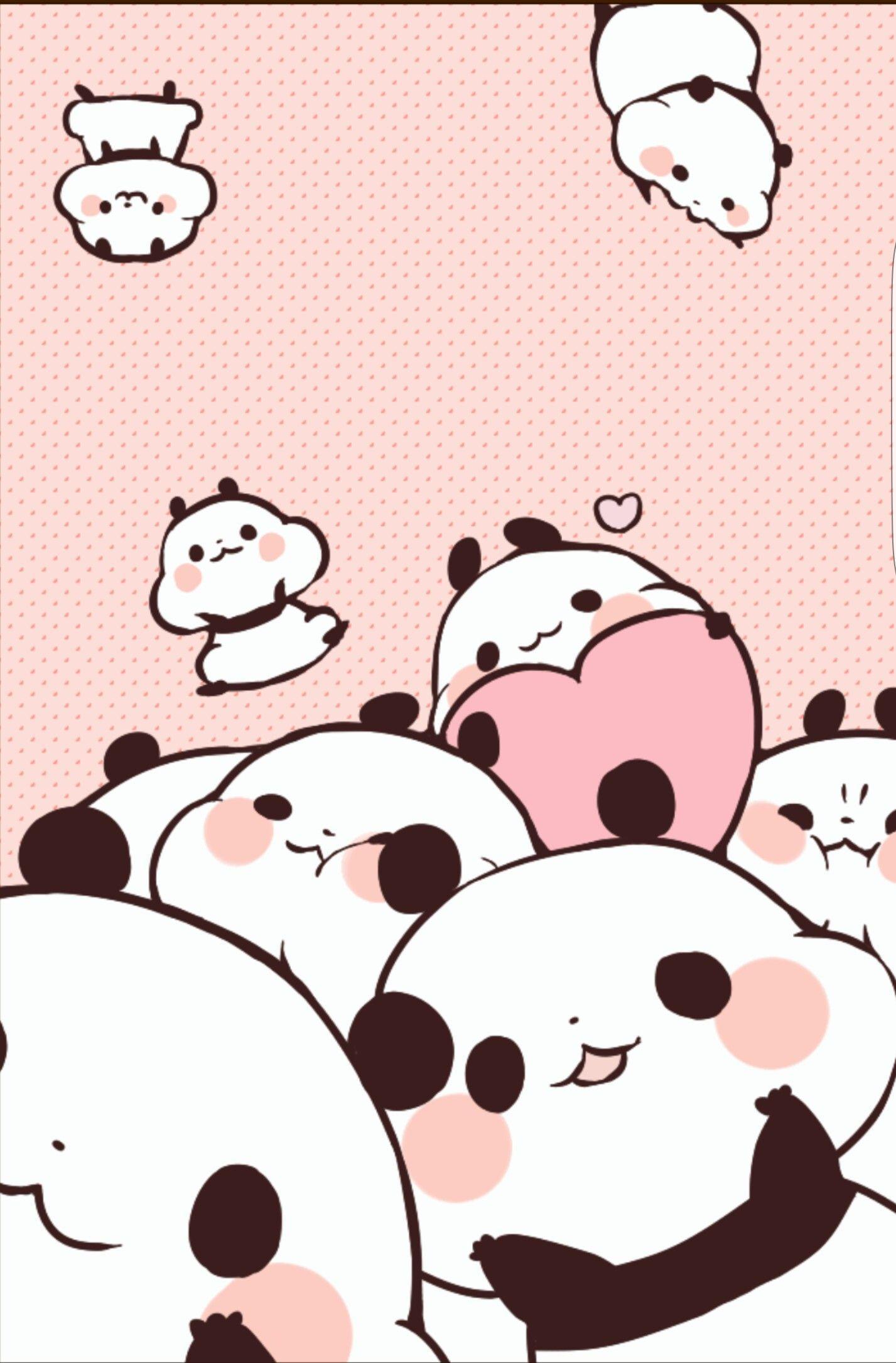 Pink Kawaii Panda Wallpaper
