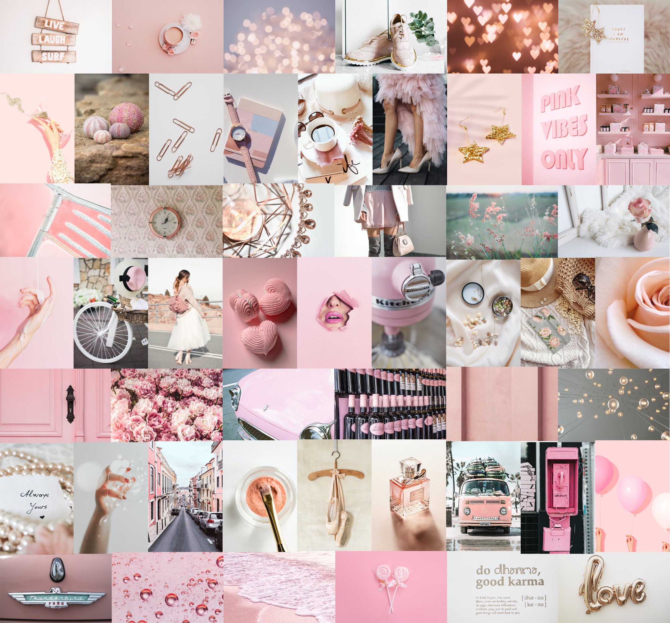 Photo Collage Kit Pink Neutral Aesthetic DIGITAL Set Of