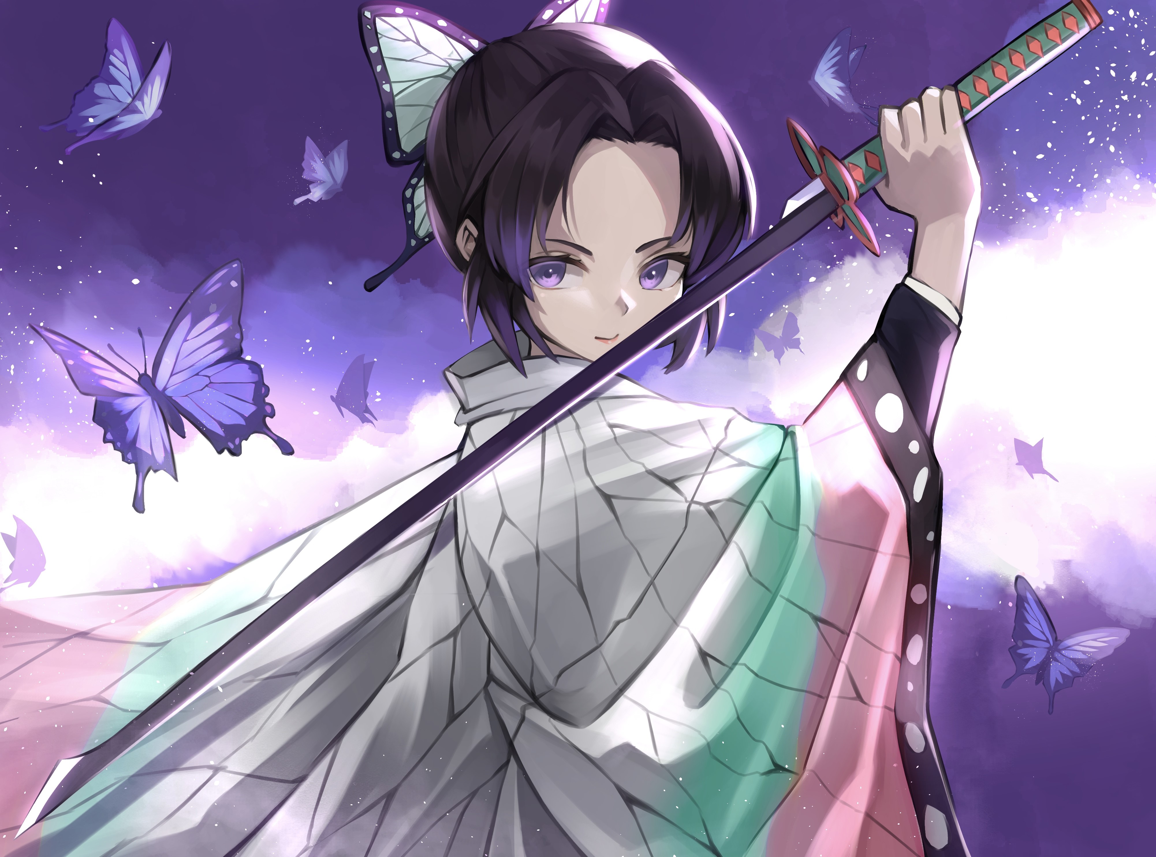 Wallpaper / samurai, warrior, anime girl, anime, artist, artwork, digital art, hd, 4k