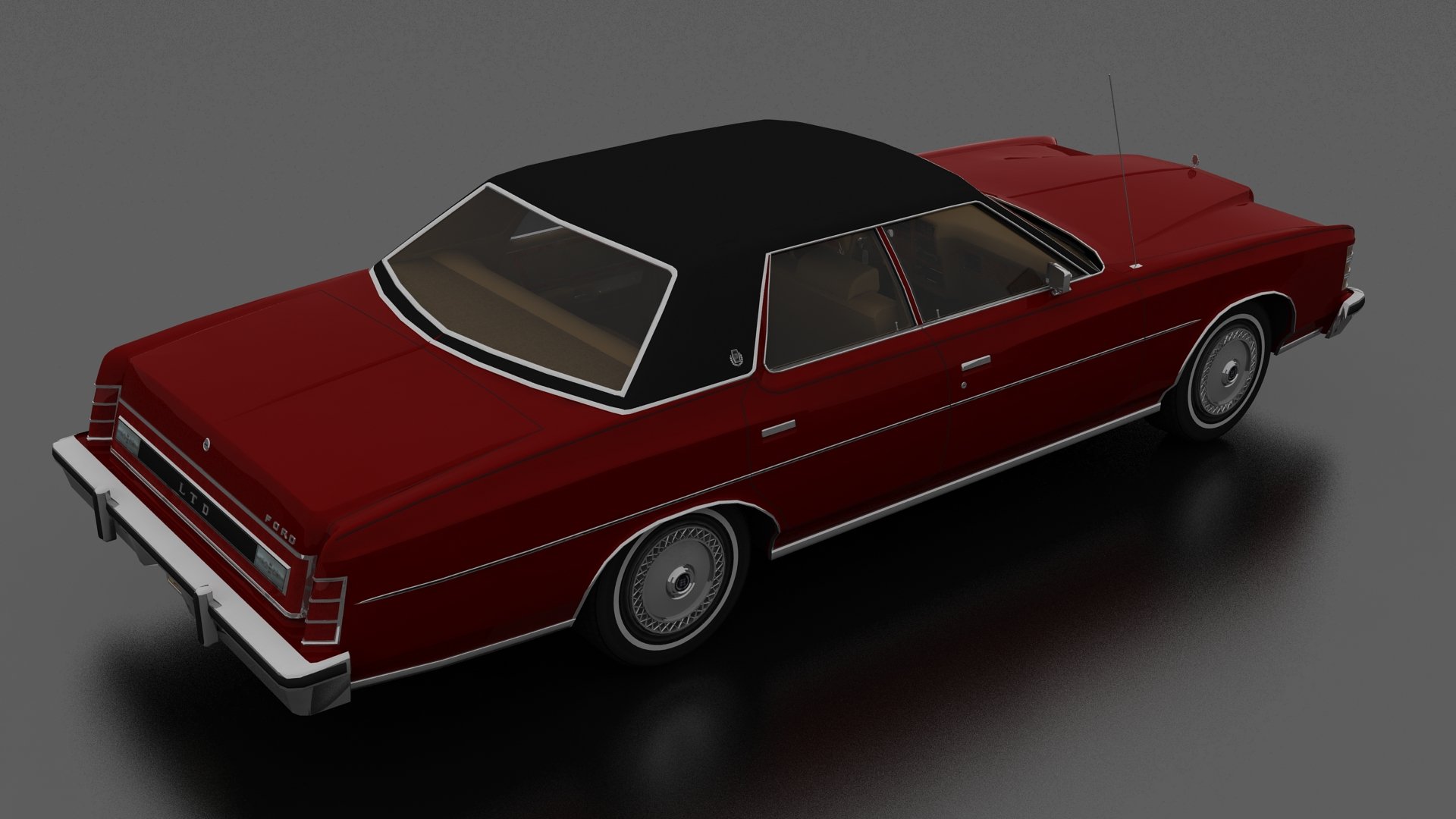 Ford LTD Brougham 4dr 1975 3D Model