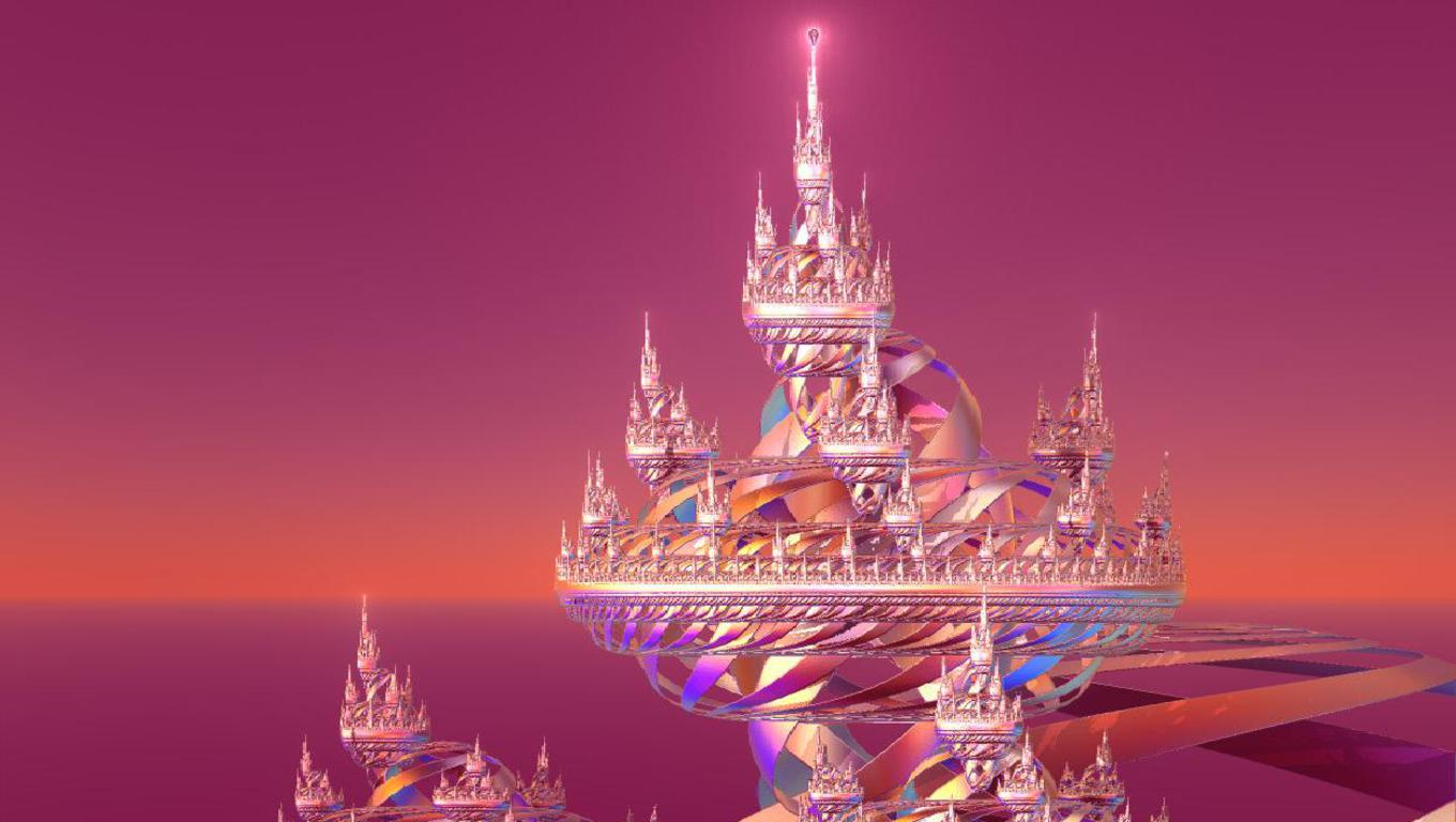 Розовый замок Дисней