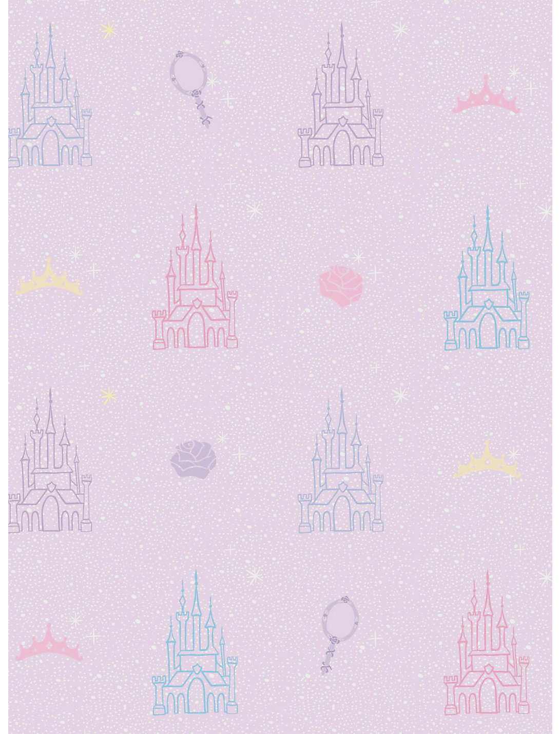 Disney Princesses Purple and Pink Castle Peel & Stick Wallpaper