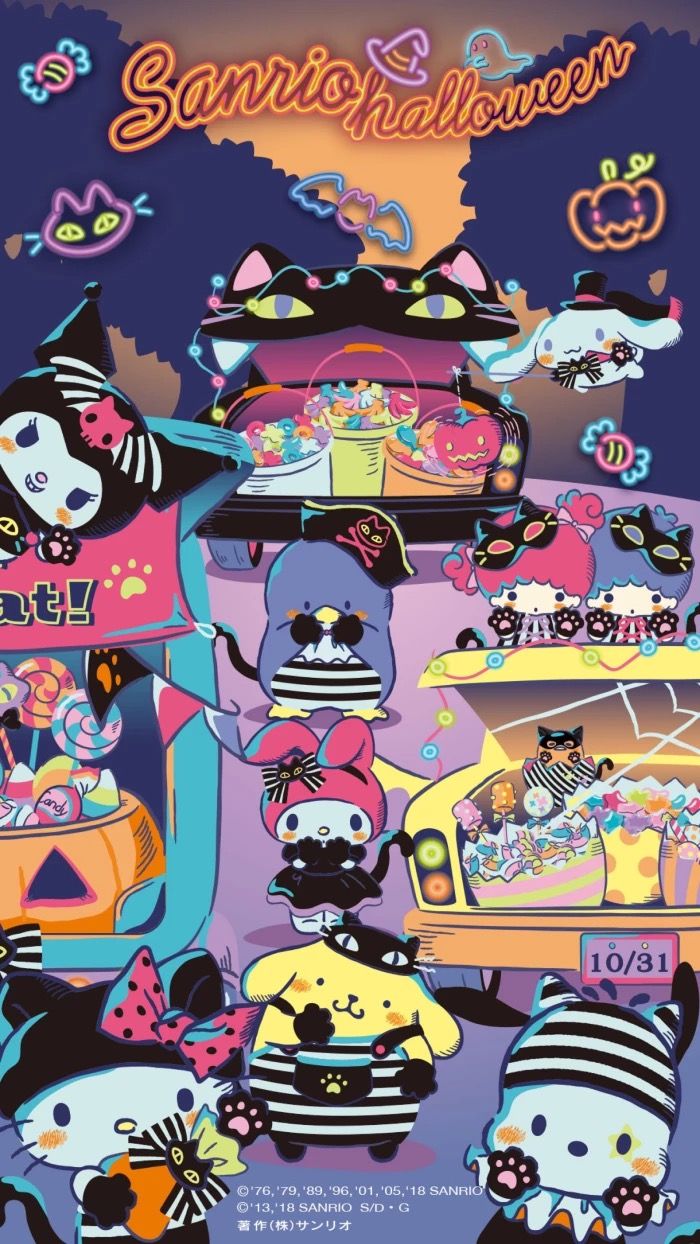 Wallpaper sanrio. Hello kitty halloween, Hello kitty halloween wallpaper, Hello kitty iphone wallpaper