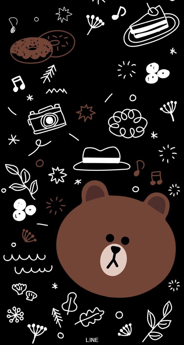 Brown&Cony. Wallpaper iphone cute, Black wallpaper iphone, Cute cartoon wallpaper