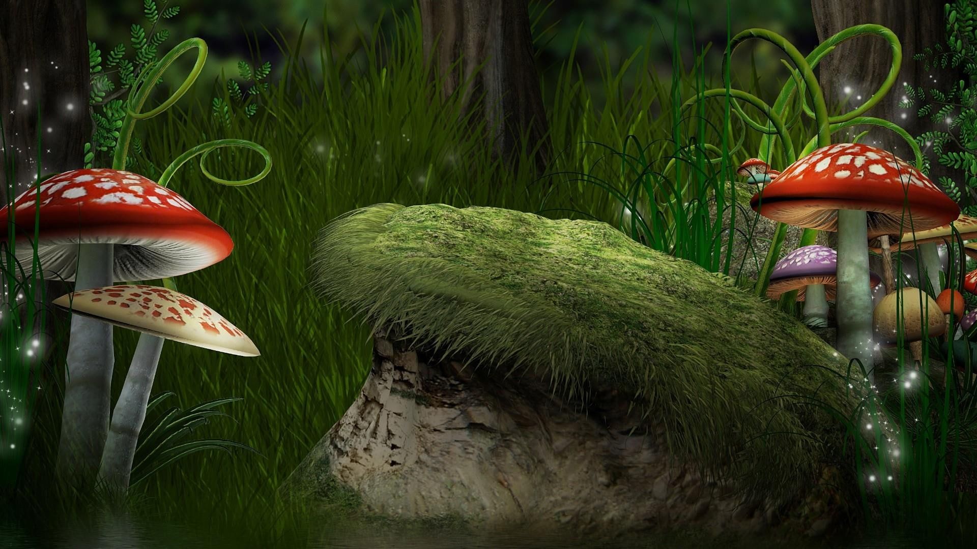 HD wallpaper: dream, dreamland, mushroom, mushrooms, magic, forest, art, artwork