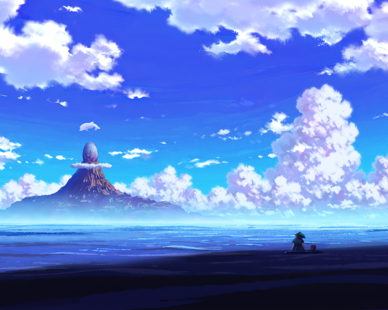 Anime Scenery Sitting 4k 1280x1024 Resolution HD 4k Wallpaper, Image, Background, Photo and Picture