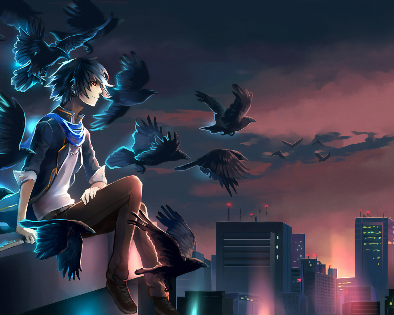 Night Lights Anime 1280x1024 Resolution HD 4k Wallpaper, Image, Background, Photo and Picture