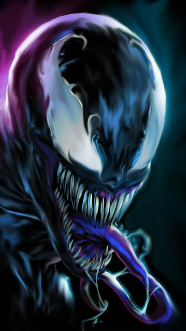 venom HD wallpaper, fictional character, cg artwork, supervillain, darkness, venom, electric blue, mythical creature, demon, illustration