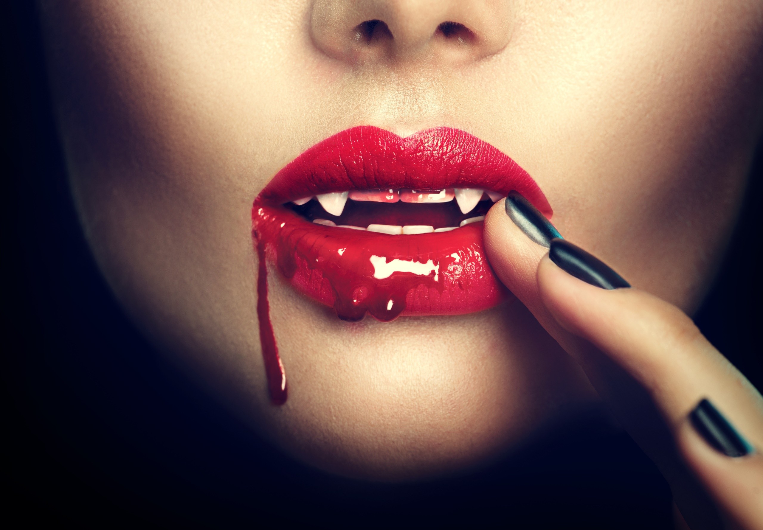 #women, #painted nails, #face, #blood, #vampires, #lips, wallpaper. Mocah HD Wallpaper