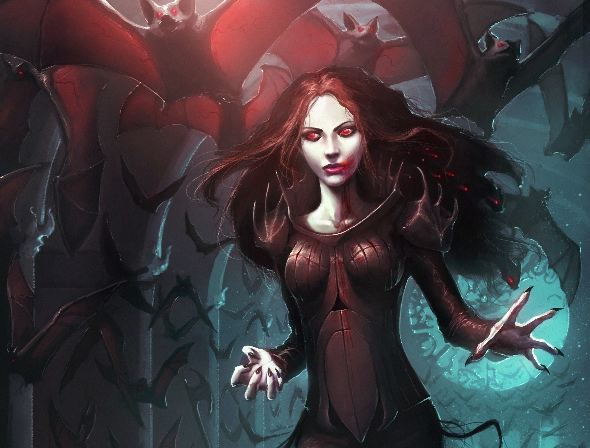 vampires women fantasy art artwork wallpaper. Mocah HD Wallpaper