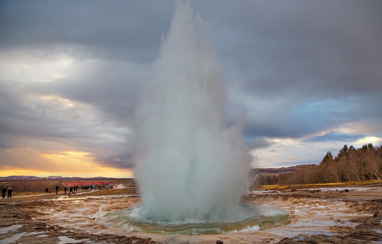 Wallpaper water, fountain, Iceland, geyser image for desktop, section природа
