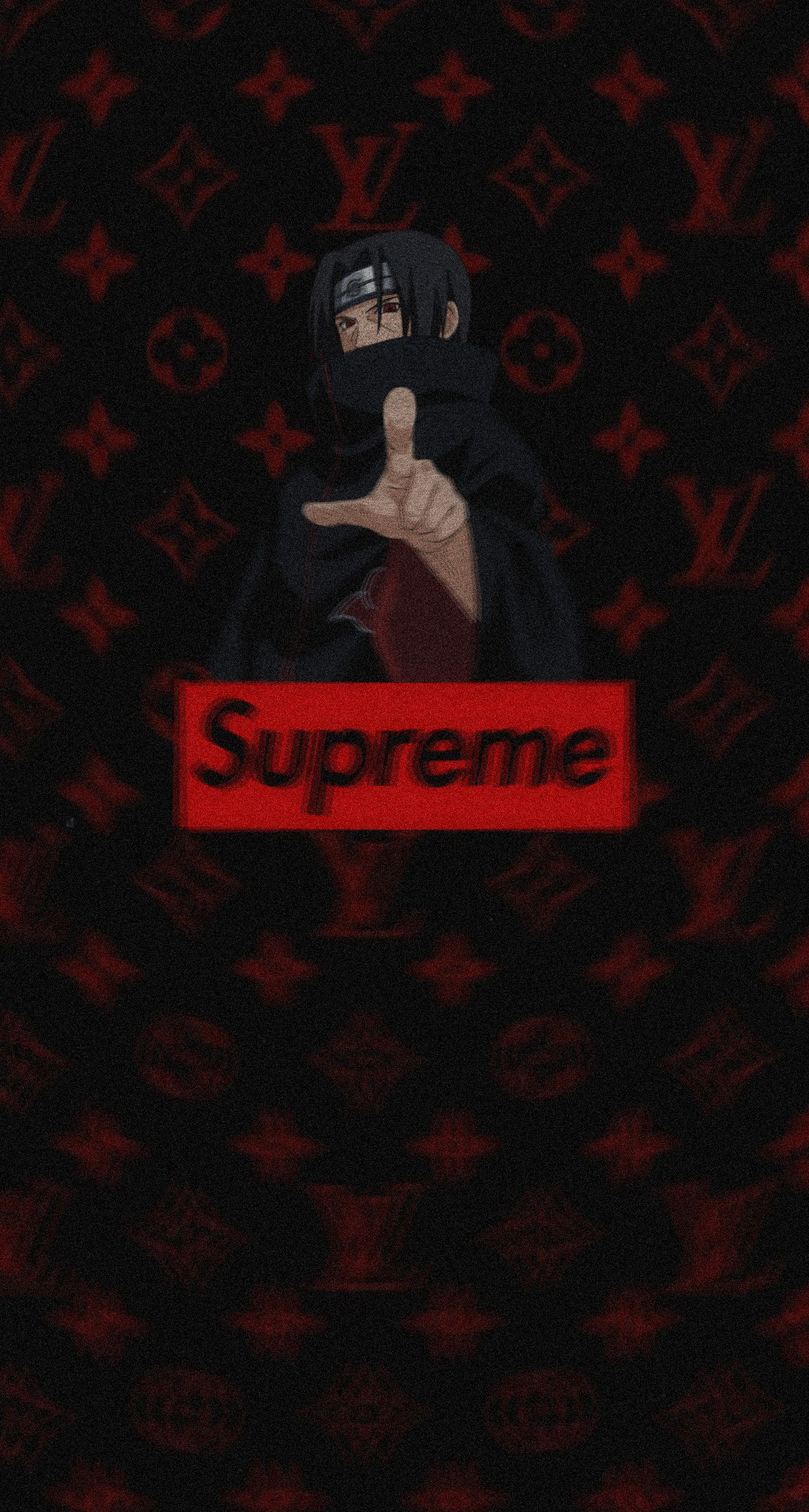Supreme x Louis Vuitton x Itachi. Itachi, Red aesthetic, Anime
