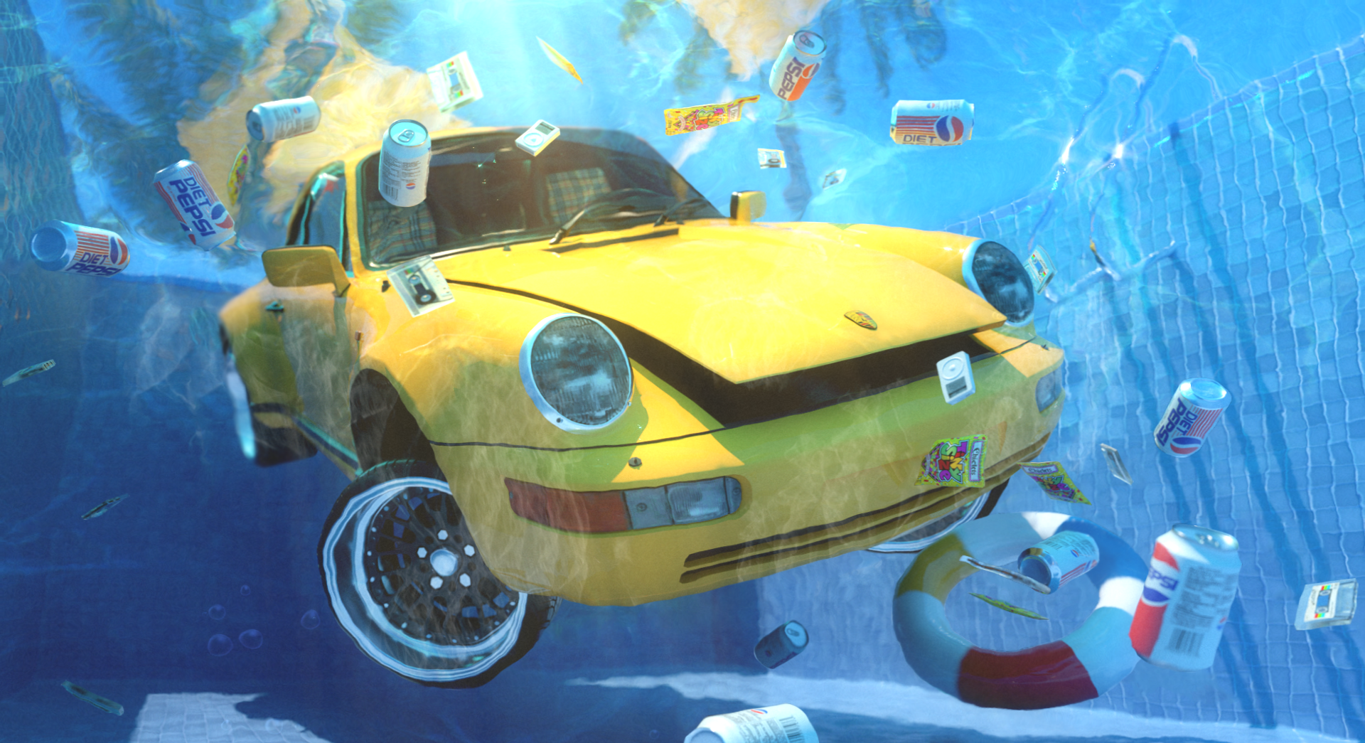 The car fell into a polluted pool with clean water live wallpaper [DOWNLOAD FREE]