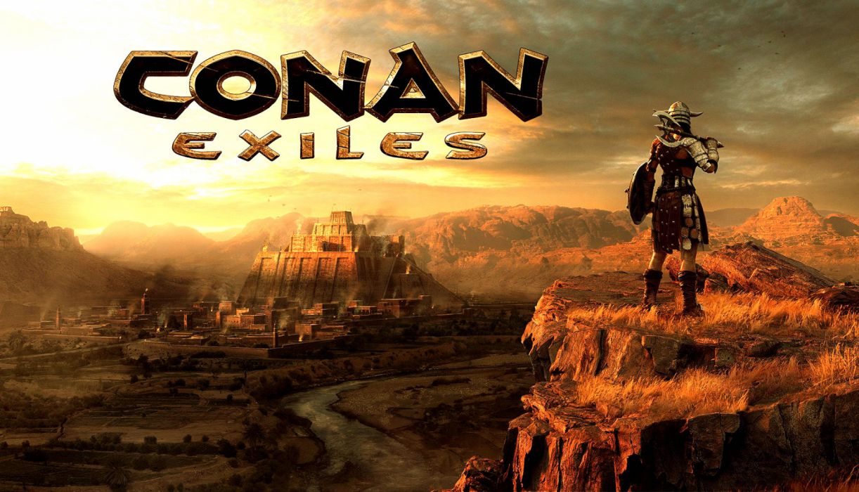 CONAN EXILES fantasy warrior open world survival video game barbarian action adventure fighting online mmo rpg wallpaperx1100