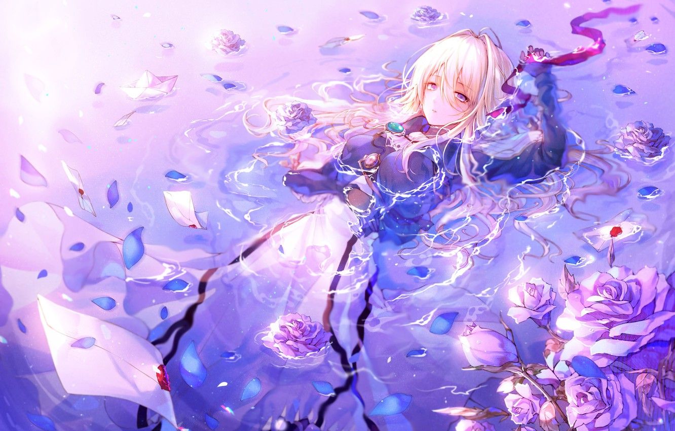 Purple Anime Girl Wallpaper, HD Purple Anime Girl Background on WallpaperBat