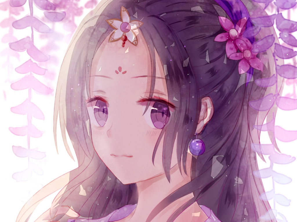 Wallpaper beautiful, anime girl, purple eyes, cutie desktop wallpaper, HD image, picture, background, cb68ba