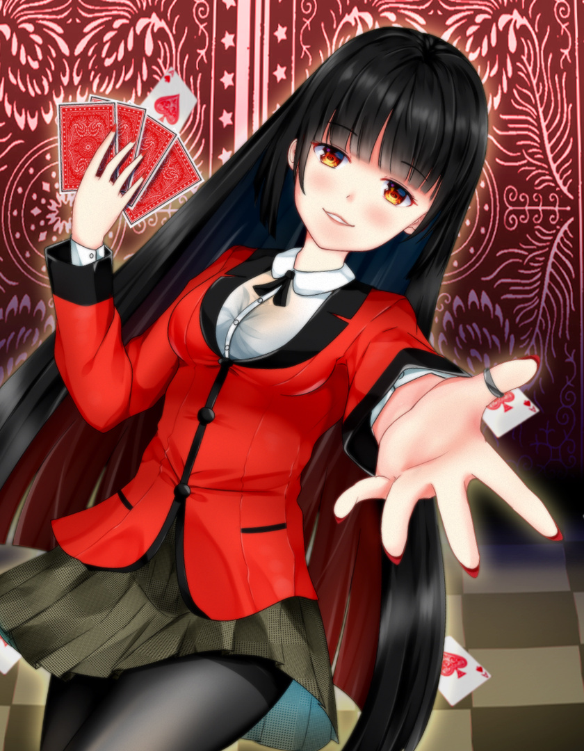 Download Poker, anime girl, Yumeko Jabami, Kakegurui wallpaper, 840x iPhone iPhone 4S, iPod touch