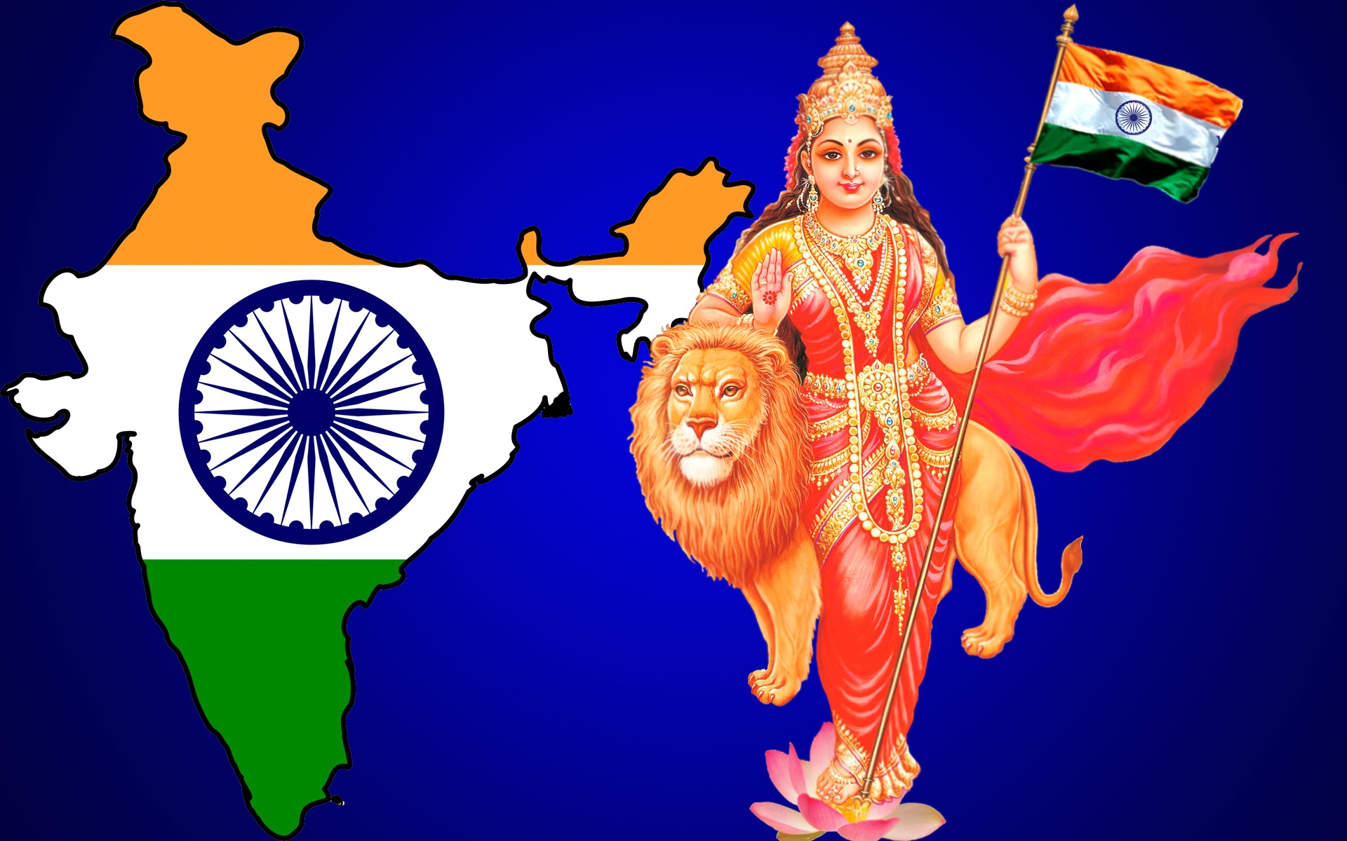 Bharat Mata Flag Background Wallpaper