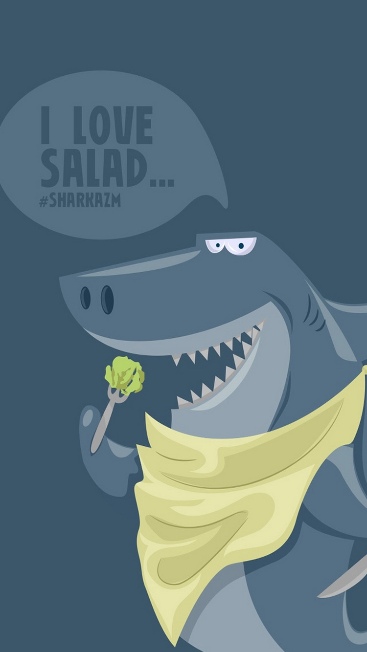 Funny Shark Illustration iPhone 6 Wallpaper HD