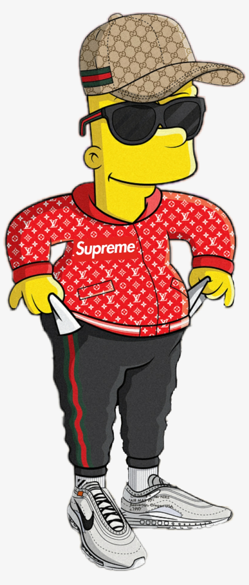 Bart Simpson Supreme Gucci Sunglasses PNG Image. Transparent PNG Free Download on SeekPNG