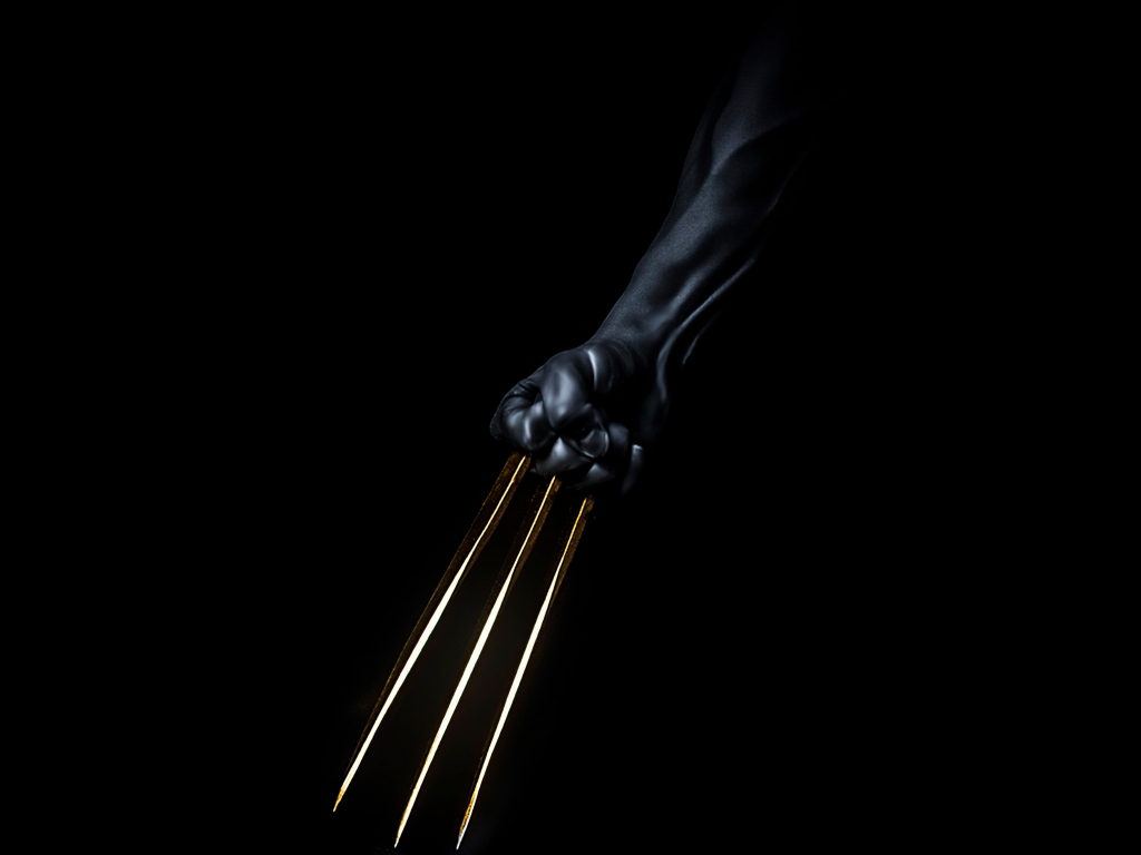 Desktop wallpaper wolverine gold claws, dark, HD image, picture, background, 91bc27