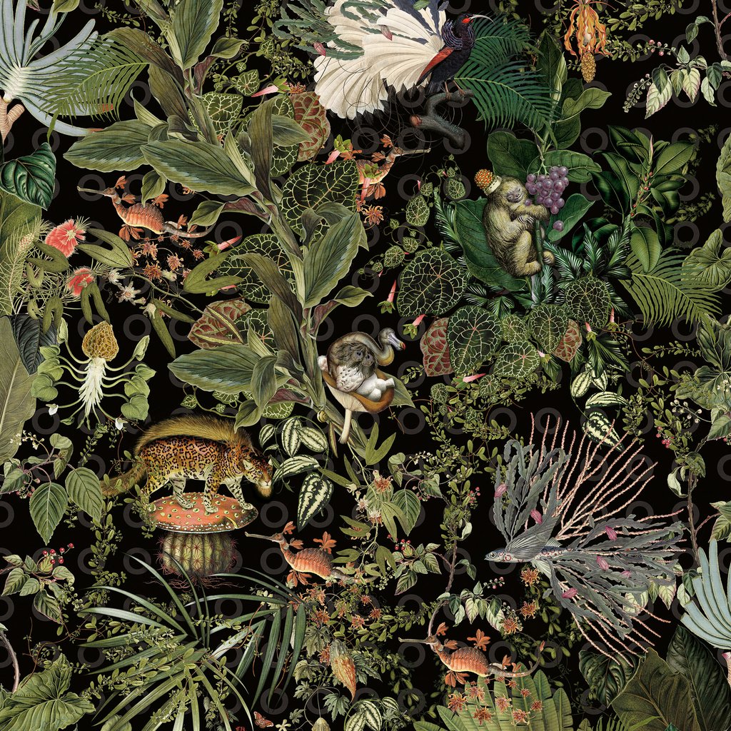 Arte x Moooi Wallcovering Menagerie of Extinct Animals Wallpaper